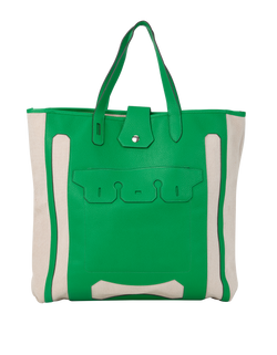 Petit H Monsieur B CuttingTote Bag in Togo/Canvas Bamboo/Beige, MIF, 3*